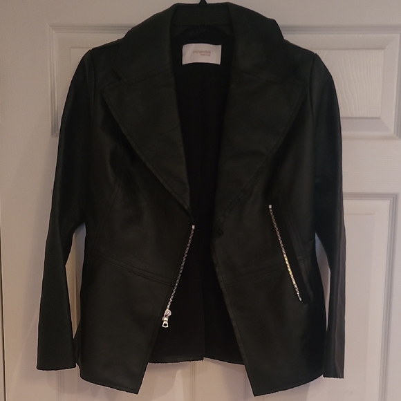 Minolya Jackets & Blazers - Sleek Black Leather Jacket for Women New Without Tags